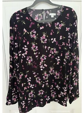J.Jill size Large Floral Tunic Top Long Sleeves